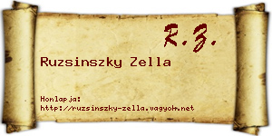 Ruzsinszky Zella névjegykártya
